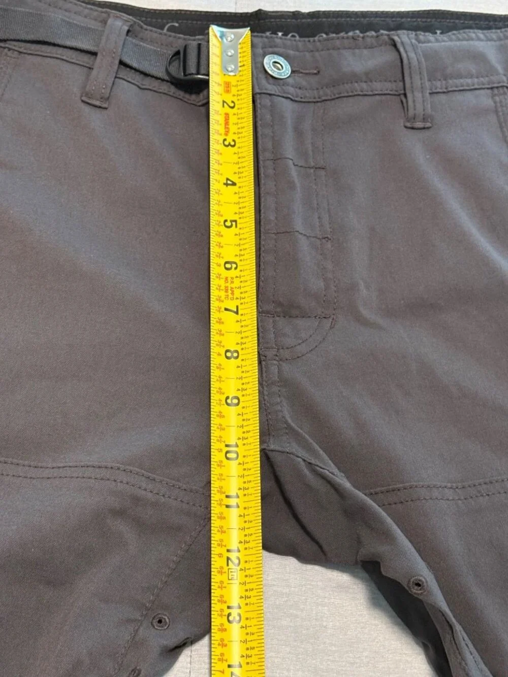 PrAna Breathe Men's Straight Fit Brown Nylon-Blend Convertible Cargo Pants 33X34